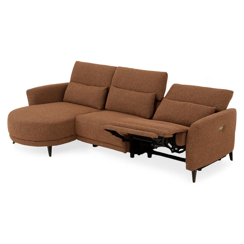 GRACEVILLE Colțar cu șezlong stânga/dreapta, 1 recliner electric, stofă