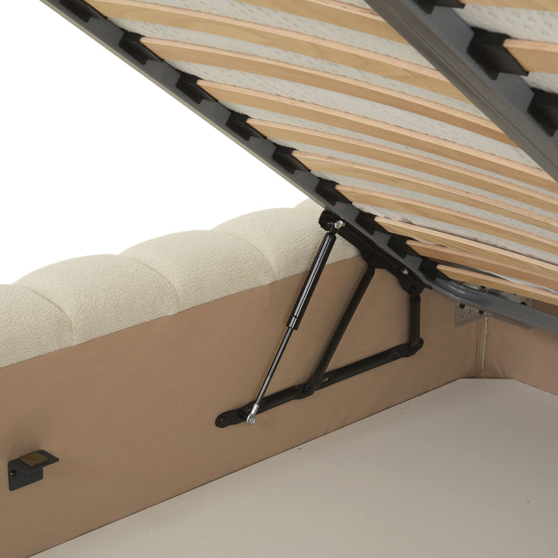 PIETRO Pat tapițat, 160x200cm, somieră rabatabilă și ladă incluse