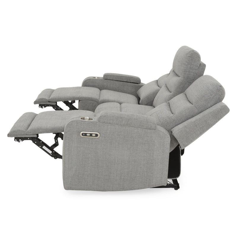 PARKER Canapea 3 locuri cu 2 reclinere electrice, stofă