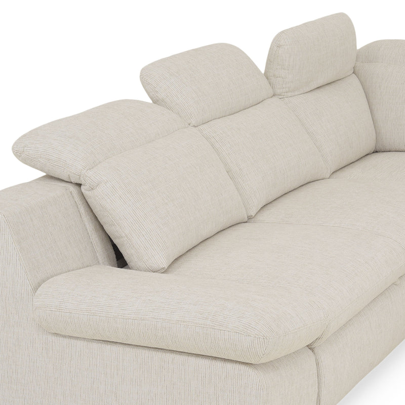 DAMIAN Colțar extensibil, șezlong stânga/dreapta, mecanism tetiere și braț, spațiu depozitare inclus, stofă