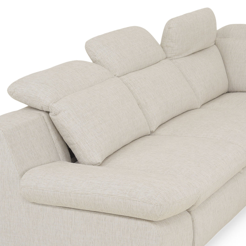 DAMIAN Colțar extensibil, șezlong stânga/dreapta, mecanism tetiere și braț, spațiu depozitare inclus, stofă