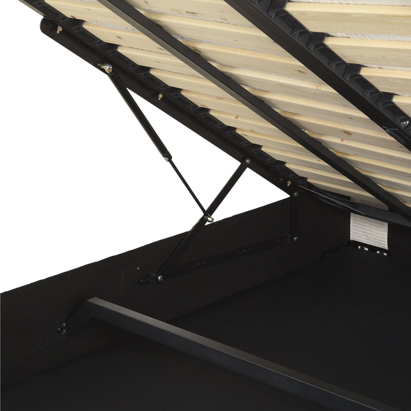 MAYVILLE Pat tapițat, 160x200cm, somieră rabatabilă și ladă depozitare incluse