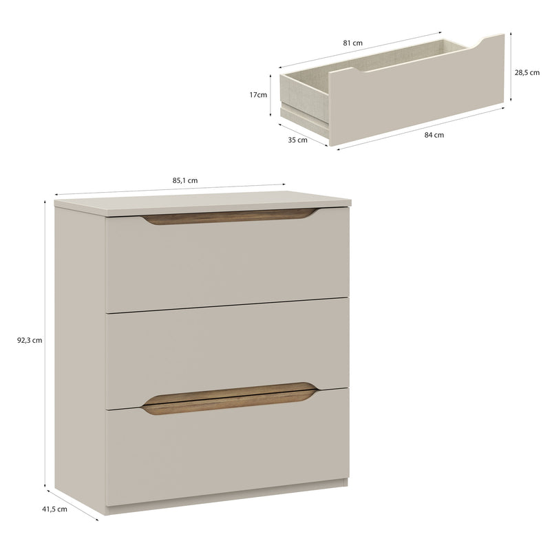 ELLIOT Comodă 3 sertare