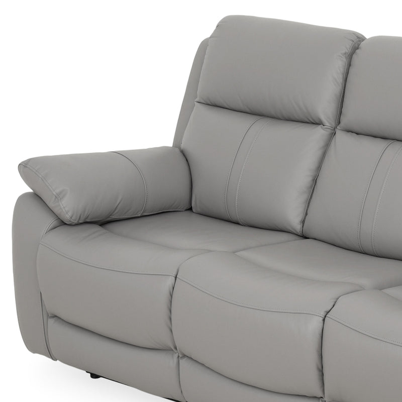 HUDSON Canapea 3 locuri, 2 reclinere manuale, piele naturală