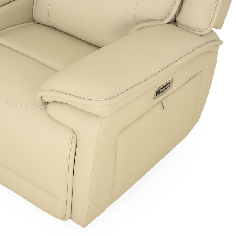 JOHNSON Canapea 2 locuri, 2 reclinere electrice, piele