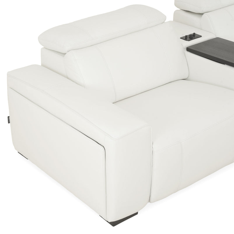 CINECITTA Colțar șezlong stânga/dreapta, 2 reclinere electrice, mecanism tetieră, USB, sistem sunet, piele