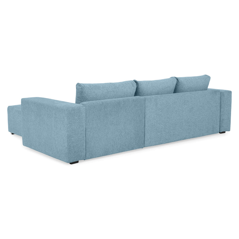 LUCY Colțar extensibil, șezlong interschimbabil, ladă depozitare,  stofă