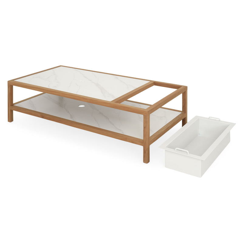 PEDRO Set mobilier terasă/grădină, fotoliu, 2 elemente centrale, element colț, tabuert și măsuță cafea