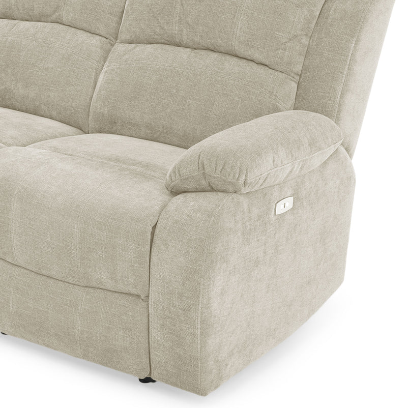 ALMATY Canapea 2 locuri, 2 reclinere electrice, stofă