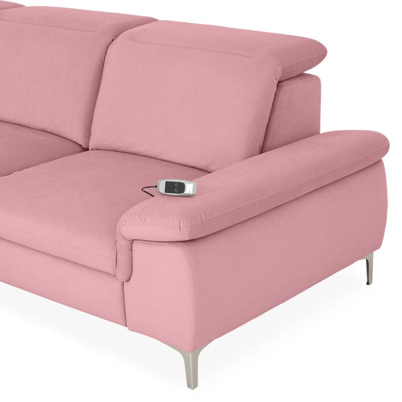 SOUND Colțar șezlong stânga/dreapta, 1 recliner electric și mecanism tetiere, stofă