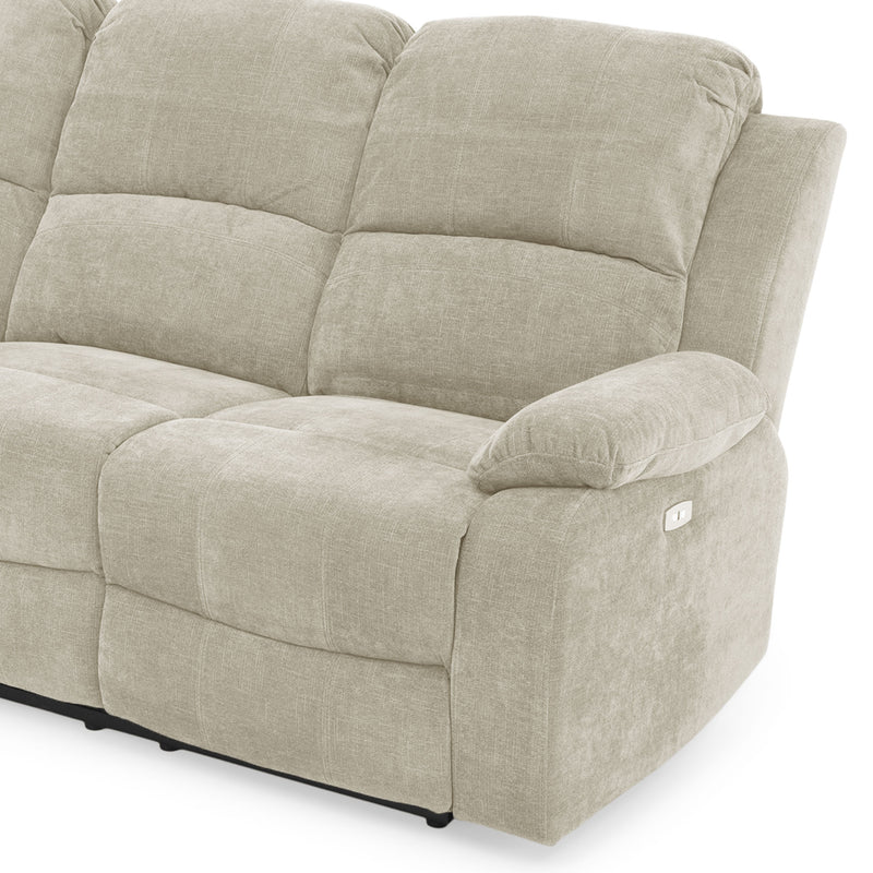 ALMATY Canapea 3 locuri, 2 reclinere electrice, stofă