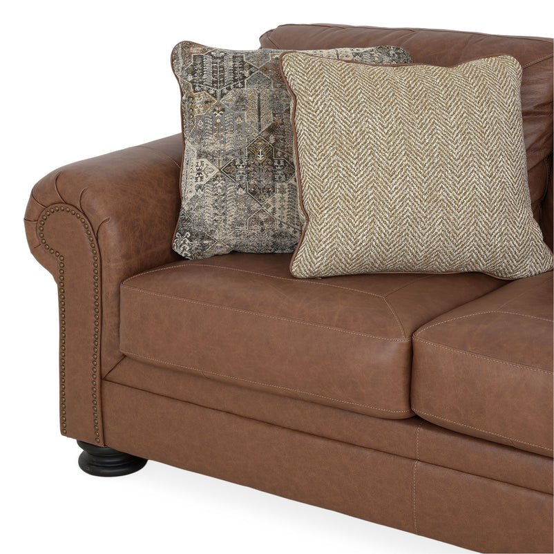 AGNESE Canapea 3 locuri, 4 perne decorative incluse, piele