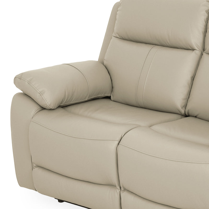 HUDSON Canapea 2 locuri, 2 reclinere manuale, piele naturală