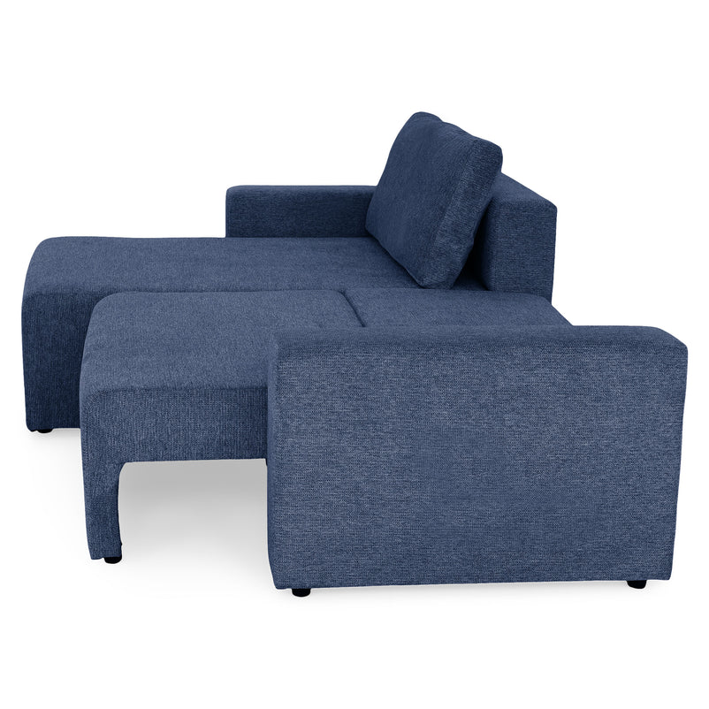 FRIDO Colțar extensibil, șezlong interschimbabil, ladă depozitare, stofă