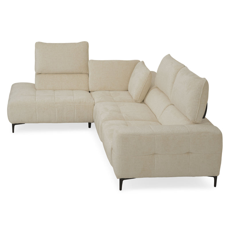 KARSTON Colțar cu șezlong stânga/dreapta, recliner electric, stofă