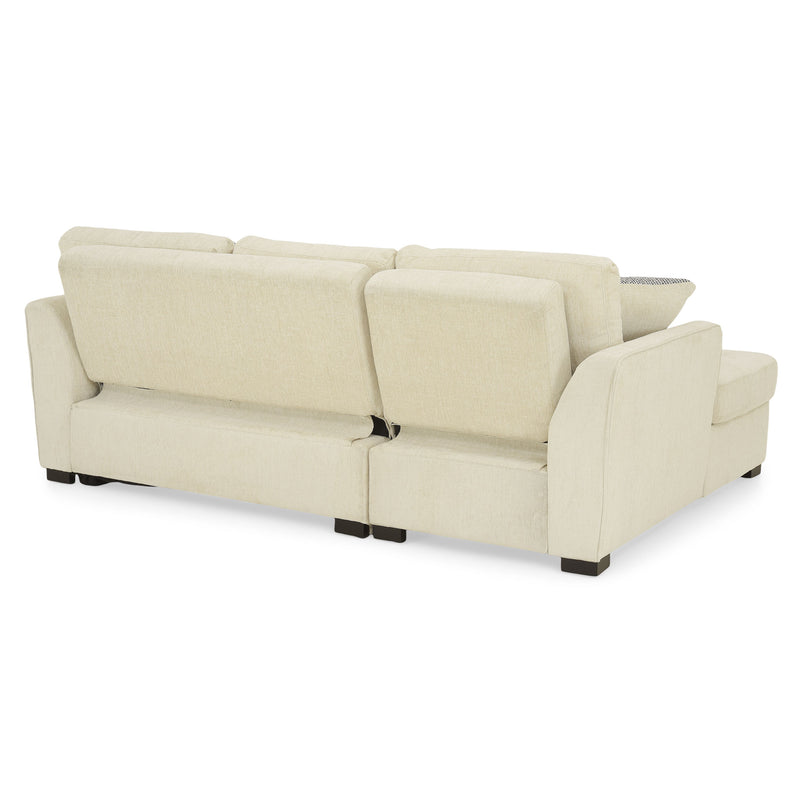 ASCOLI Colțar extensibil, șezlong stânga/dreapta, 4 perne decor incluse, stofă