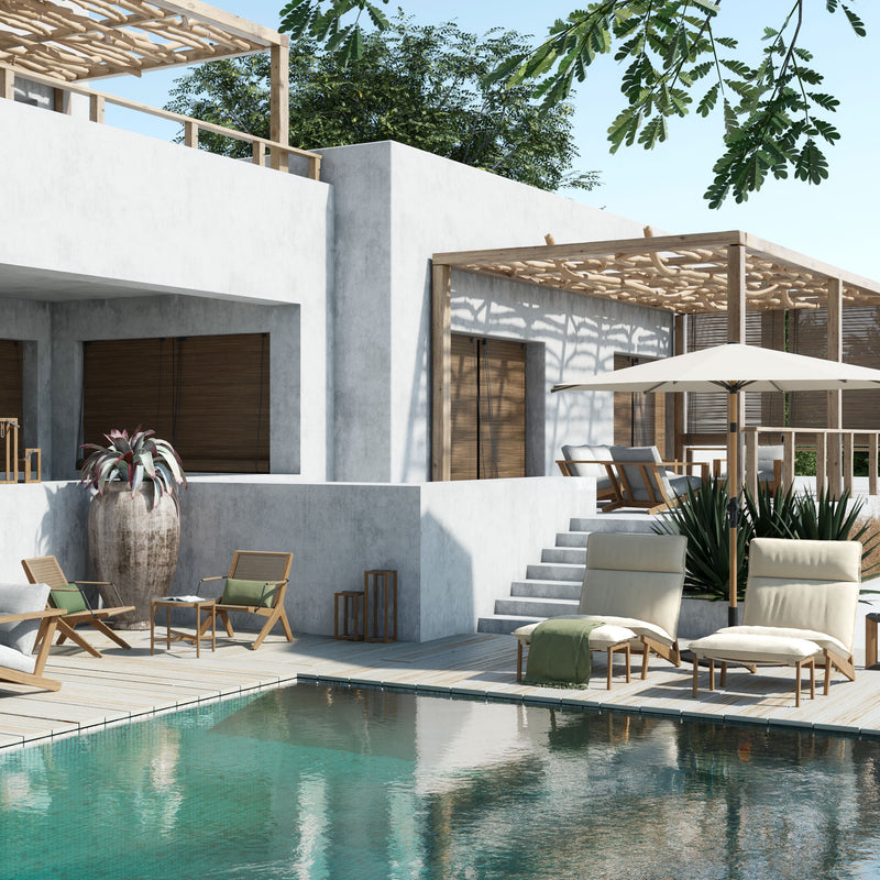 ALEXANDRIA Set mobilier terasă/grădină, 2 fotolii, canapea și măsuță