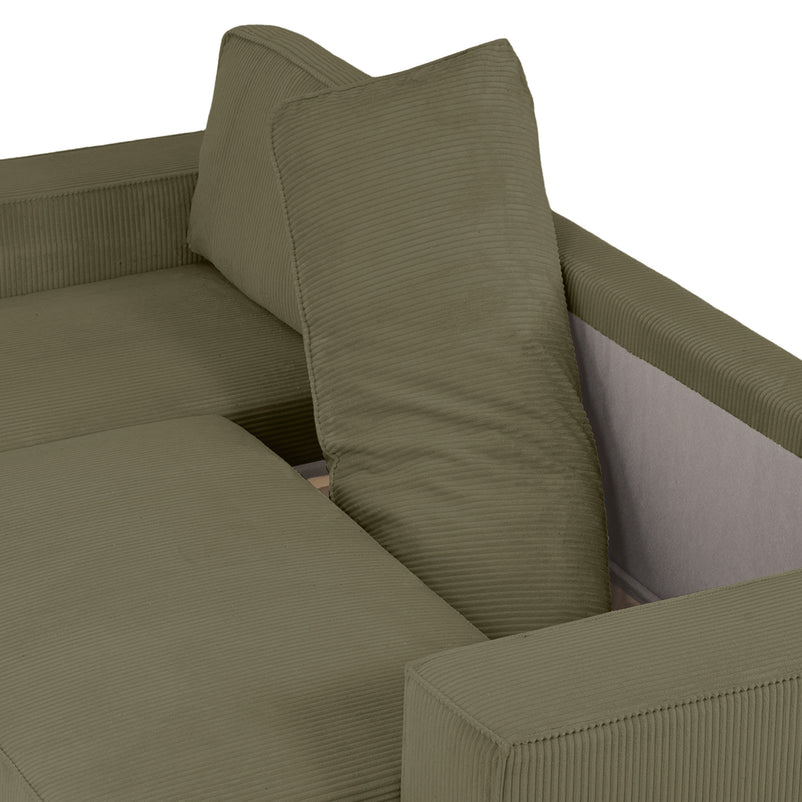 AINE Colțar extensibil, șezlong interschimbabil cu ladă depozitare, stofă