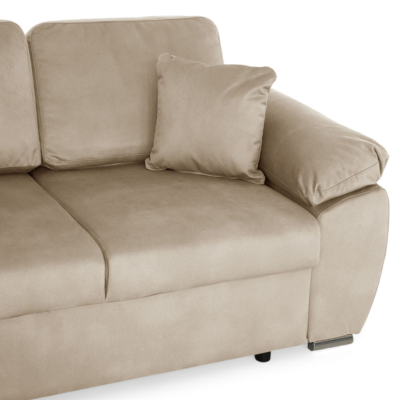 DRAGO Colțar extensibil, șezlong interschimbabil cu ladă depozitare, stofă