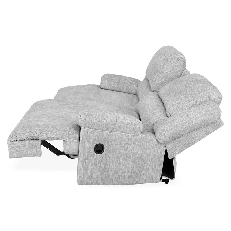 DERBY Canapea 3 locuri cu 2 reclinere manuale, stofă