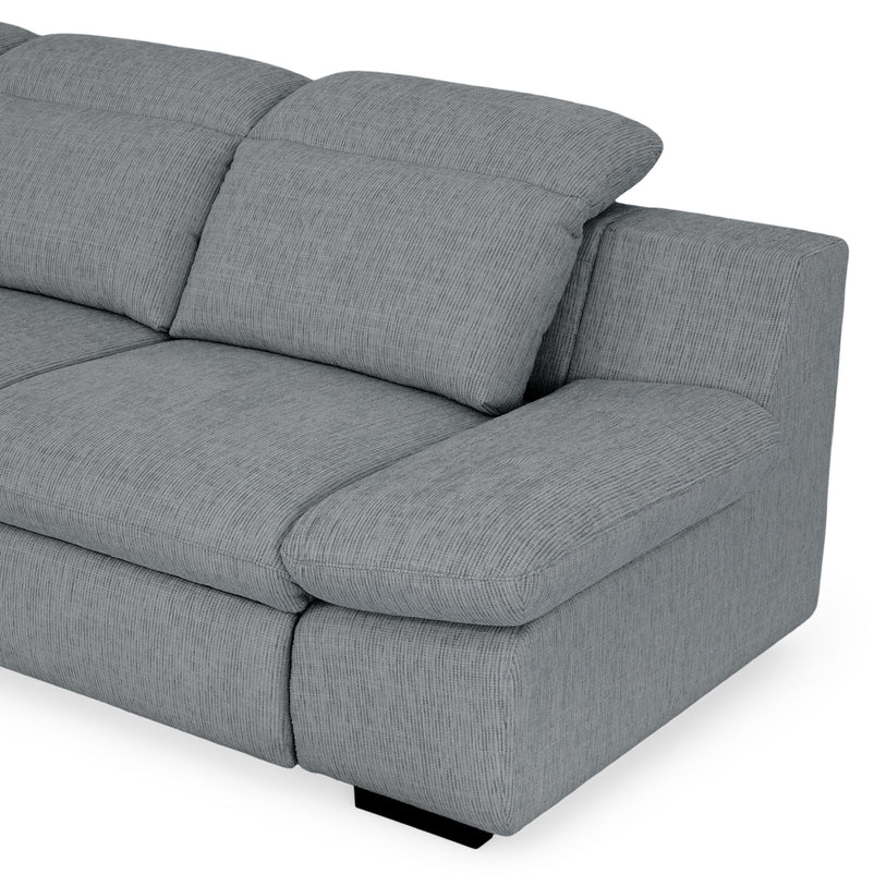 DAMIAN Colțar extensibil, șezlong stânga/dreapta, mecanism tetiere și braț, spațiu depozitare inclus, stofă