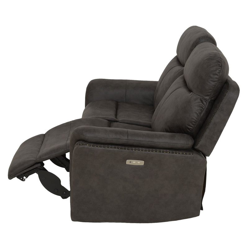 CROWSON Canapea 2 locuri, reclinere electrice, stofă