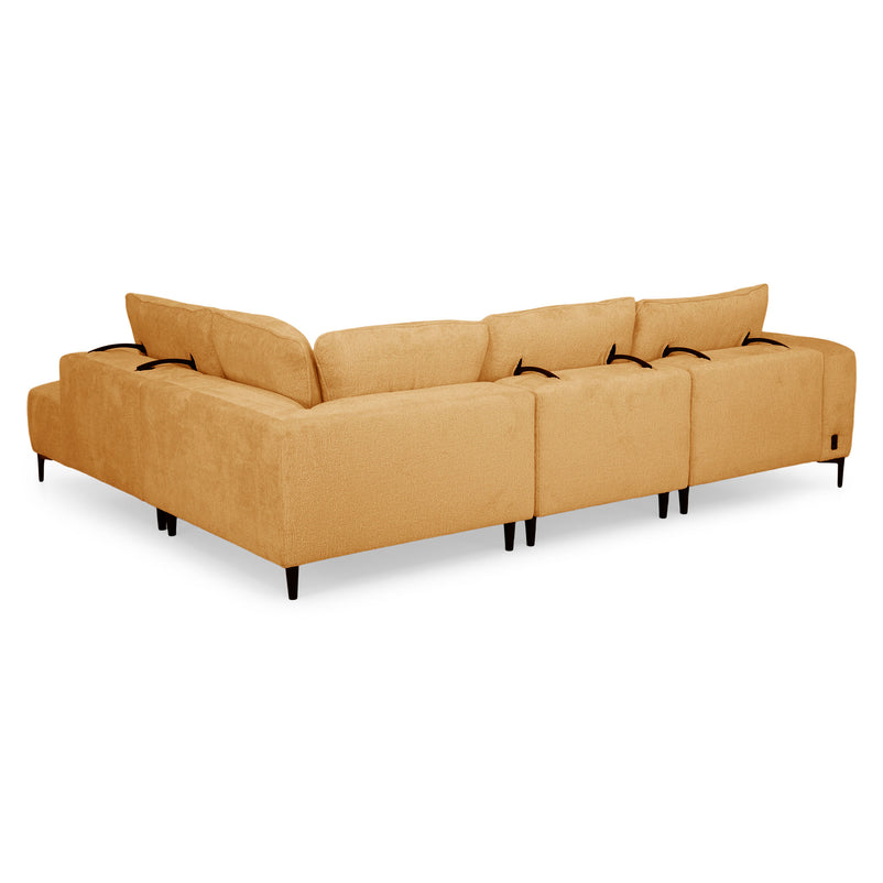 KARSTON Colțar cu șezlong stânga/dreapta, recliner electric, stofă
