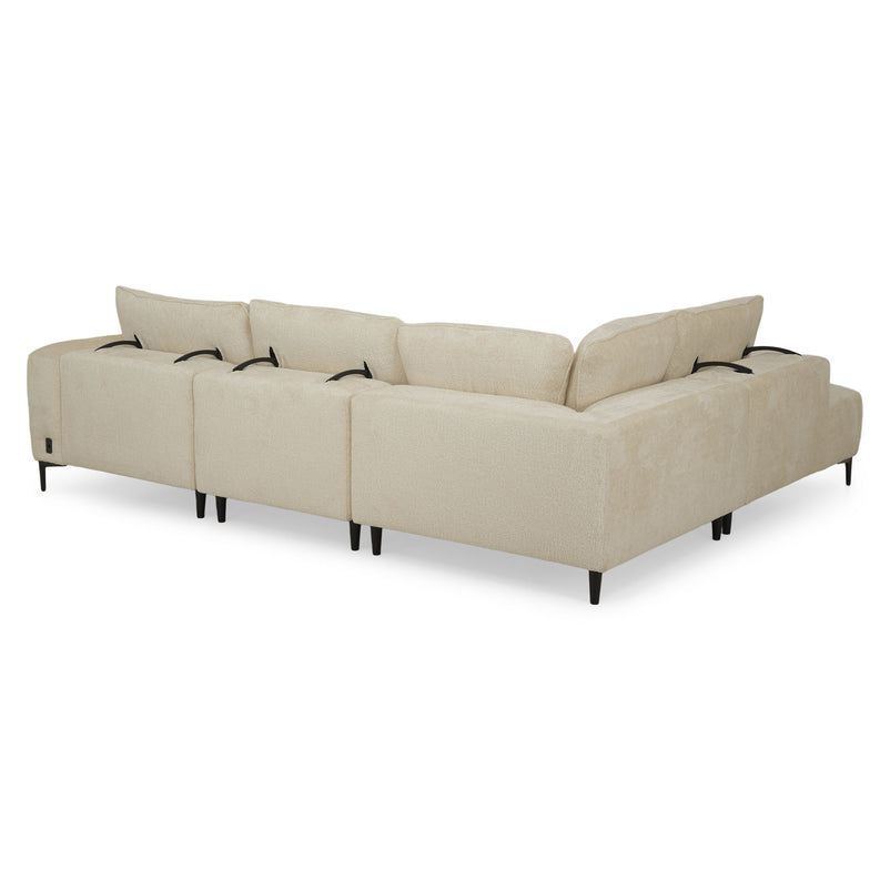 KARSTON Colțar cu șezlong stânga/dreapta, recliner electric, stofă