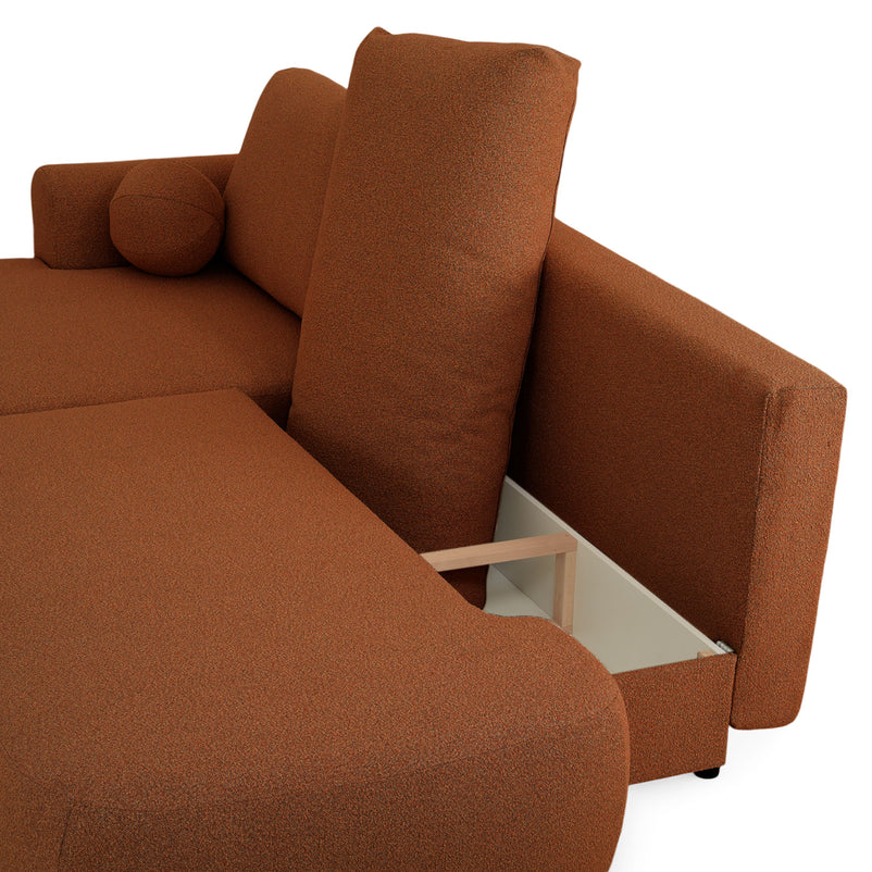 LAON Colțar extensibil, șezlong stânga/dreapta și ladă depozitare, stofă