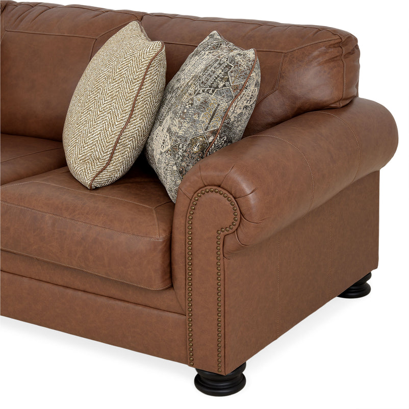 AGNESE Canapea 3 locuri, 4 perne decorative incluse, piele