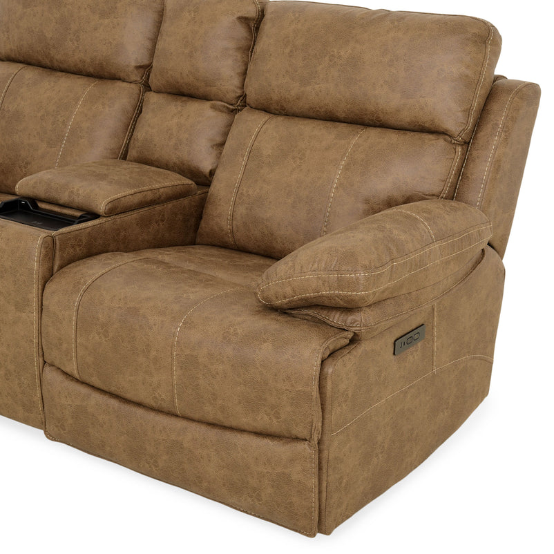 BRISBANE Canapea 2 locuri, 2 reclinere electrice, mecanism tetiere și USB, stofă