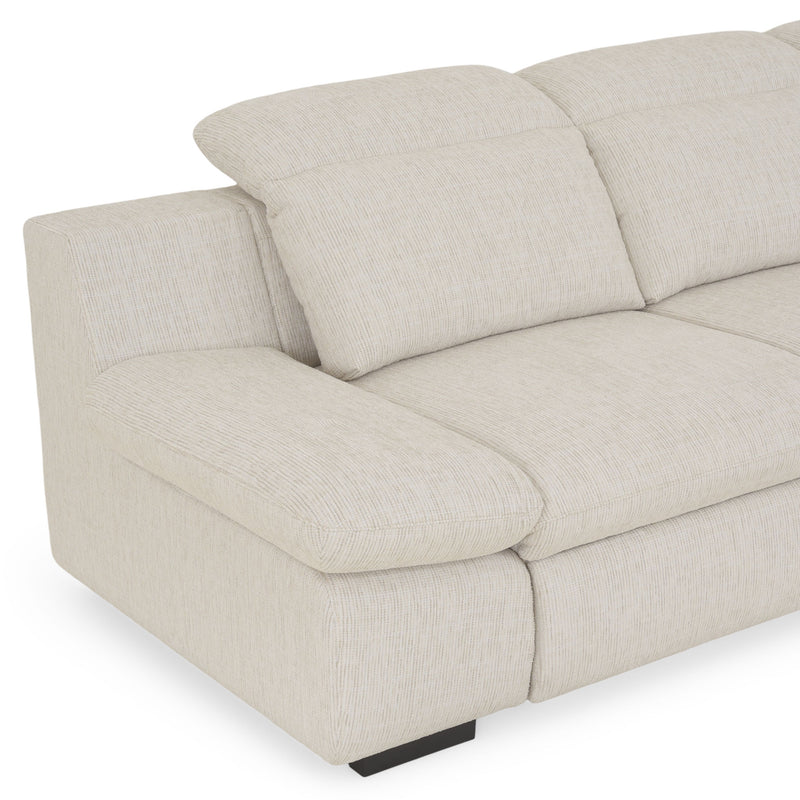 DAMIAN Colțar extensibil, șezlong stânga/dreapta, mecanism tetiere și braț, spațiu depozitare inclus, stofă