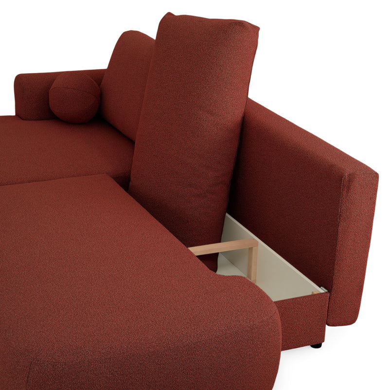 LAON Colțar extensibil, șezlong stânga/dreapta și ladă depozitare, stofă