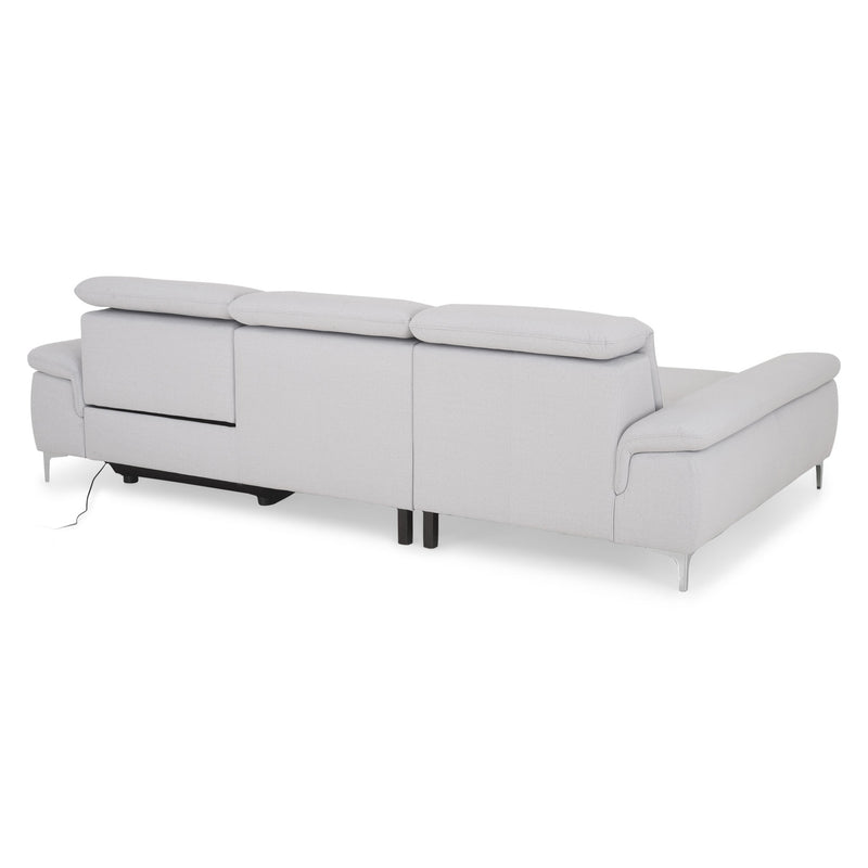 SOUND Colțar șezlong stânga/dreapta, 1 recliner electric și mecanism tetiere, stofă