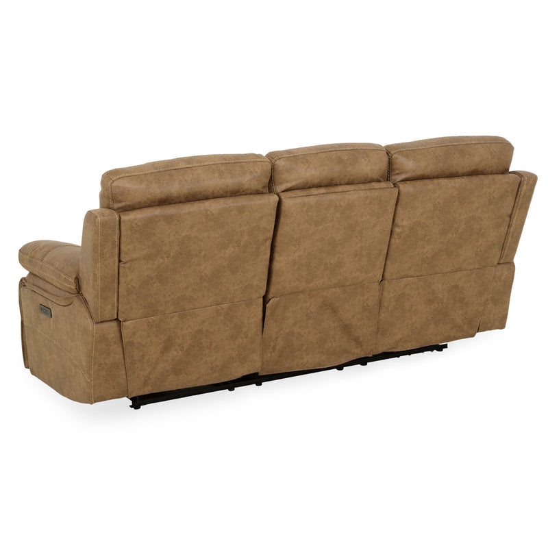 BRISBANE Canapea 3 locuri, 2 reclinere electrice, tetiere și măsuță, stofă