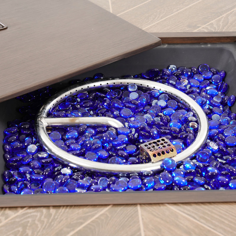 PORTSMOUTH Set mobilier terasă/grădină, 4 fotolii și masă/ șemineu gaz