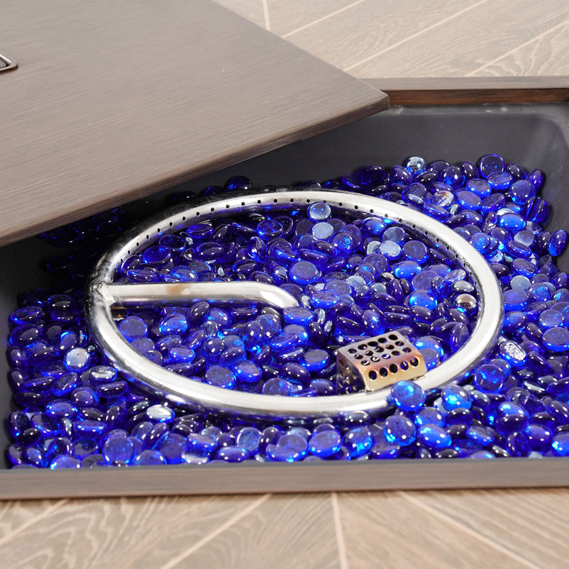 PORTSMOUTH Set mobilier terasă/grădină, 4 fotolii și masă/ șemineu gaz