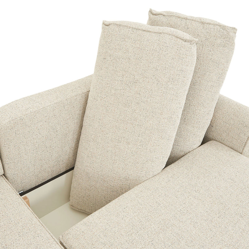 LESLY Colțar 3 locuri extensibil, șezlong stânga/dreapta, ladă depozitare, stofă