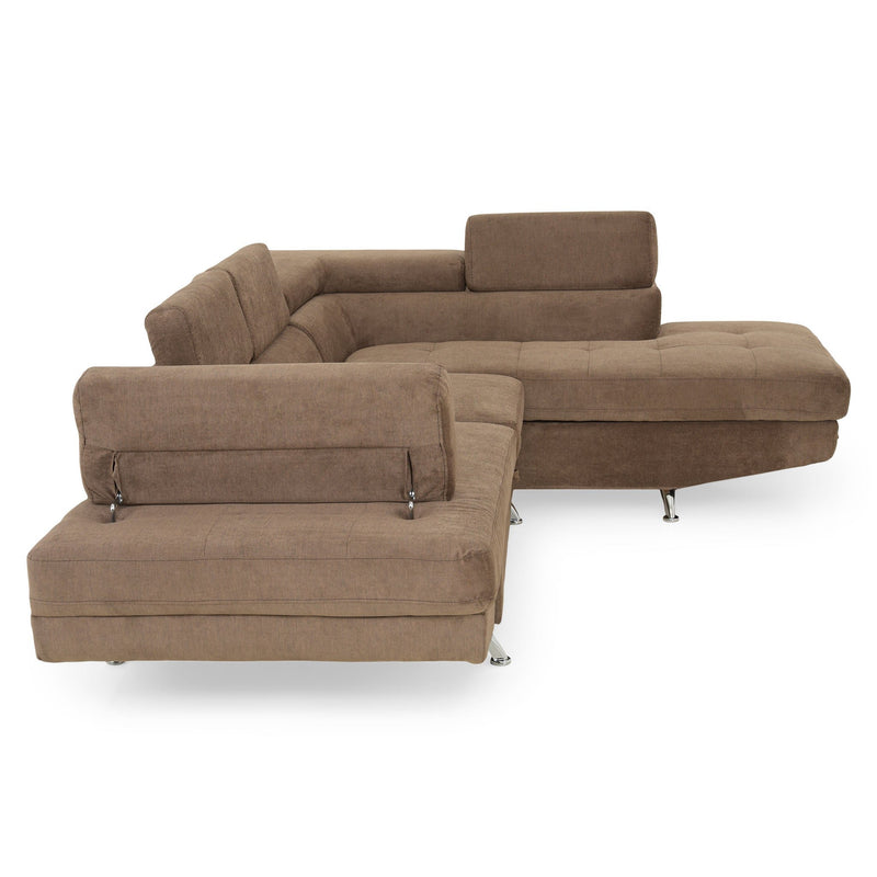 GIANNA Colțar extensibil șezlong stânga/dreapta, ladă depozitare inclusă, stofă