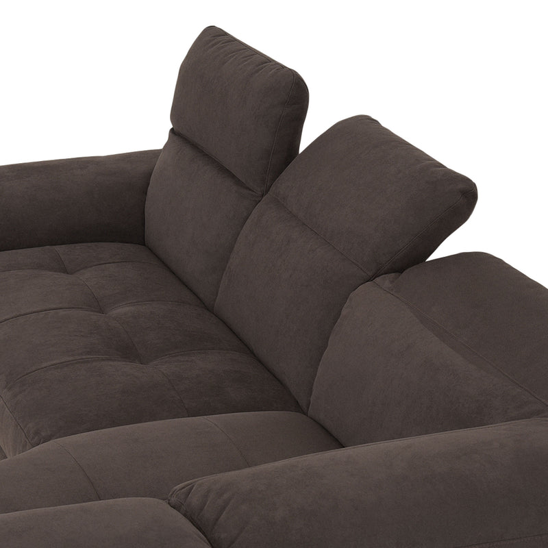 GARNER Colțar, șezlong dreapta, spătar și mecanism tetiere, stofă