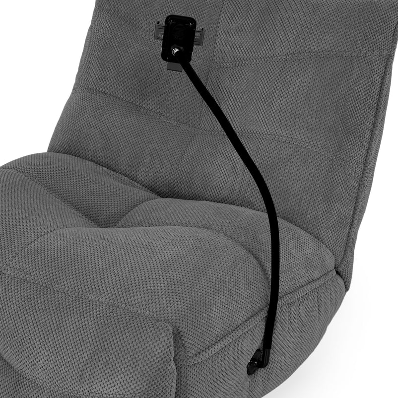 OPTIMUS Fotoliu rotativ, recliner electric, USB, suport telefon, stofă