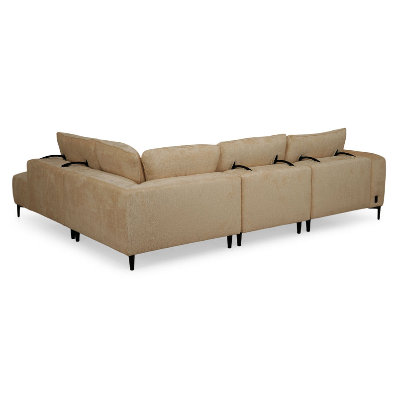 KARSTON Colțar cu șezlong stânga/dreapta, recliner electric, stofă