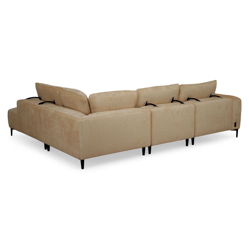 KARSTON Colțar cu șezlong stânga/dreapta, recliner electric, stofă