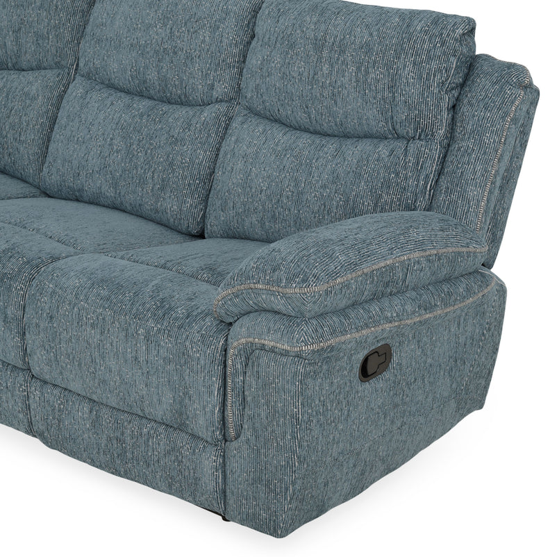 JERSEY Canapea 3 locuri, 2 reclinere manuale, stofă