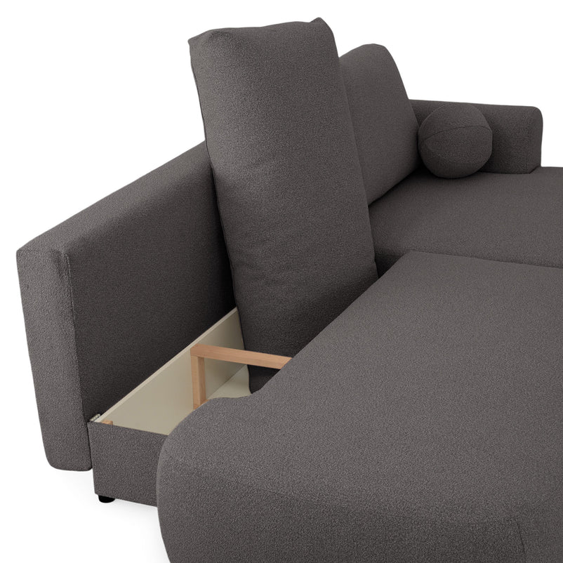 LAON Colțar extensibil, șezlong stânga/dreapta și ladă depozitare, stofă