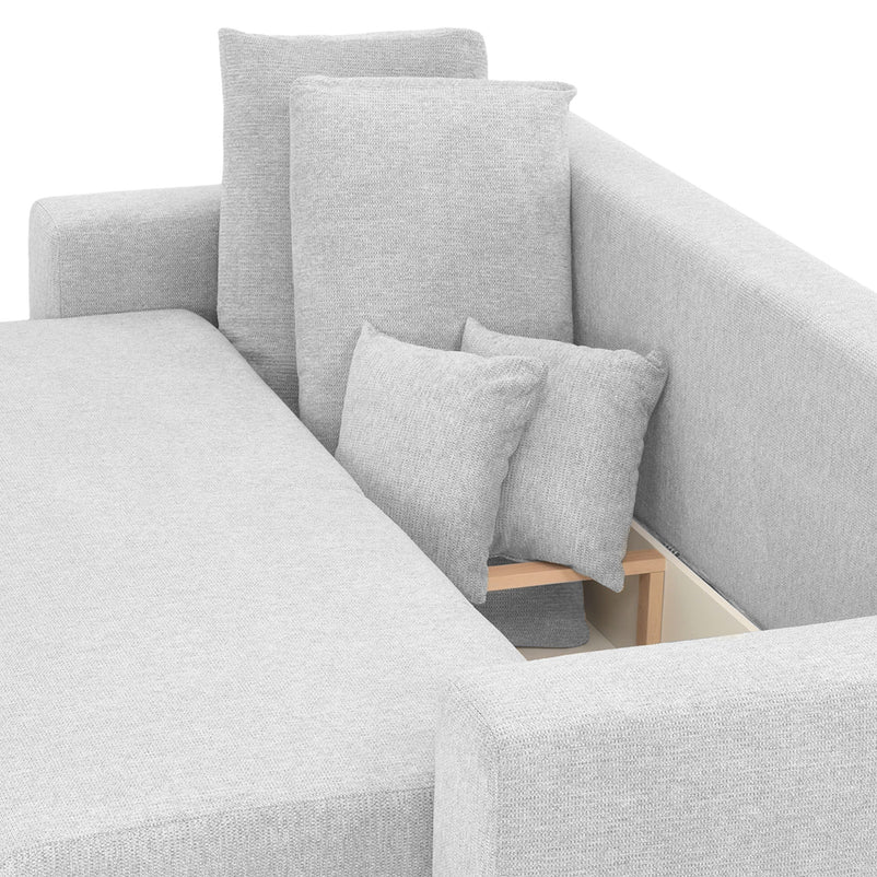 ANTONY Canapea extensibilă, 3 locuri, ladă depozitare, stofă