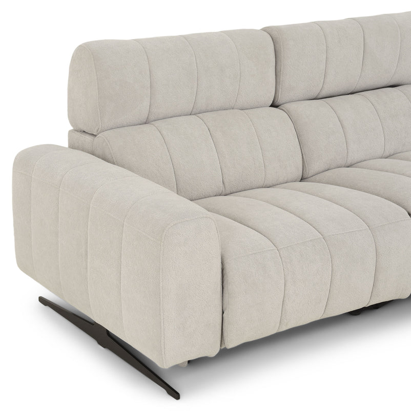 WELBY Colțar, recliner electric, șezlong stânga/dreapta, mecanism tetiere, stofă