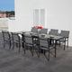 LUCCA Set mobilier terasă/grădină, 8 scaune și masă extensibilă