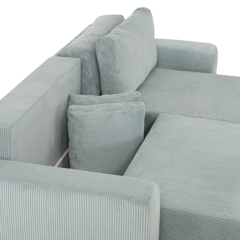 ONDINE Colțar extensibil, șezlong interschimbabil, ladă depozitare, stofă