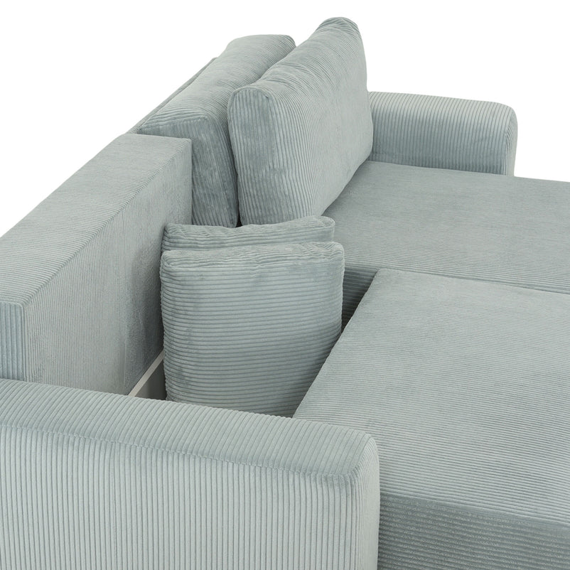 ONDINE Colțar extensibil, șezlong interschimbabil, ladă depozitare, stofă